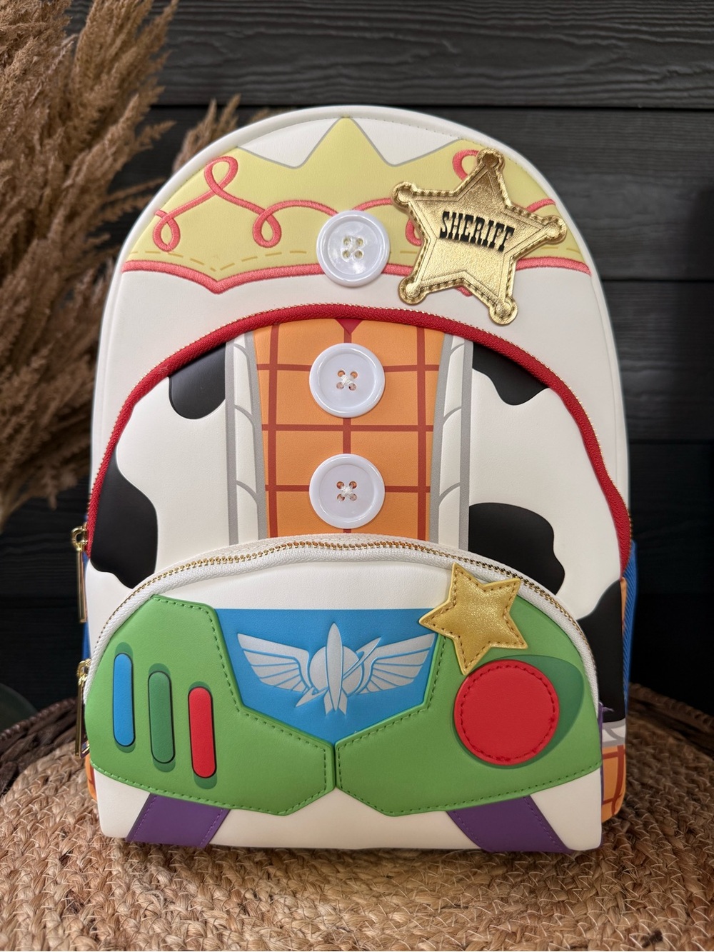 Loungefly Toy Story 5 Disney Pixar Backpack with Jessie, Woody, & Buzz Lightyear